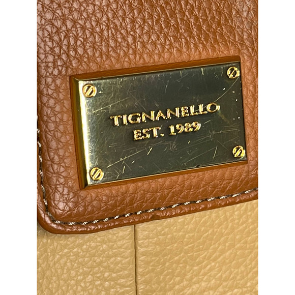 Tiagnello Brown and Tan Leather Crossbody Purse - Picture 5 of 8